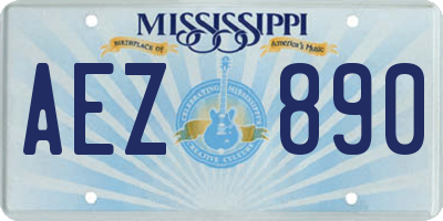 MS license plate AEZ890