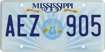 MS license plate AEZ905