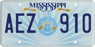 MS license plate AEZ910