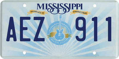 MS license plate AEZ911