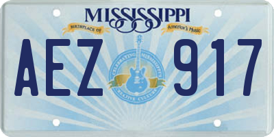 MS license plate AEZ917