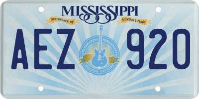 MS license plate AEZ920