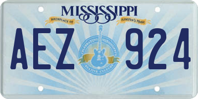 MS license plate AEZ924
