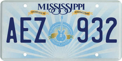 MS license plate AEZ932