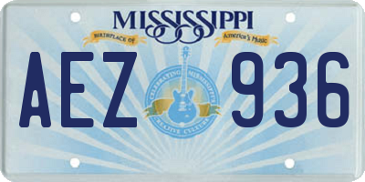 MS license plate AEZ936