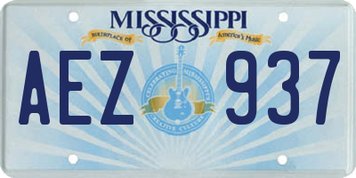 MS license plate AEZ937