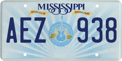 MS license plate AEZ938