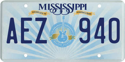 MS license plate AEZ940