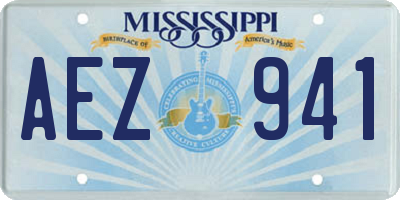 MS license plate AEZ941