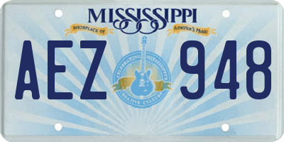 MS license plate AEZ948