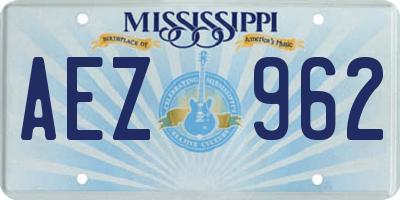 MS license plate AEZ962
