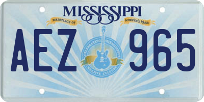 MS license plate AEZ965