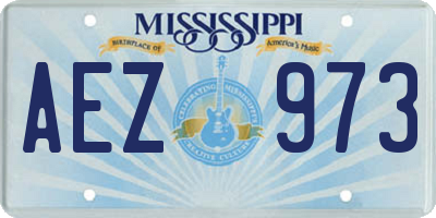 MS license plate AEZ973