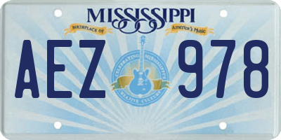 MS license plate AEZ978