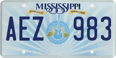 MS license plate AEZ983