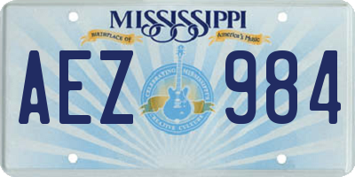 MS license plate AEZ984