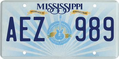 MS license plate AEZ989