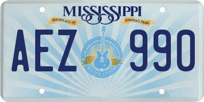 MS license plate AEZ990
