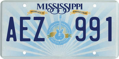 MS license plate AEZ991