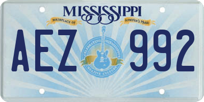 MS license plate AEZ992