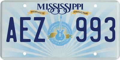 MS license plate AEZ993