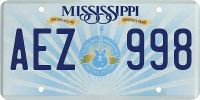 MS license plate AEZ998