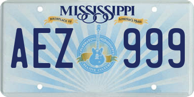 MS license plate AEZ999