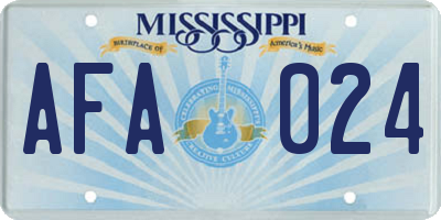 MS license plate AFA024