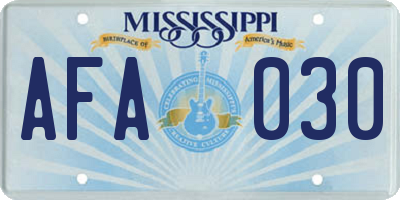 MS license plate AFA030