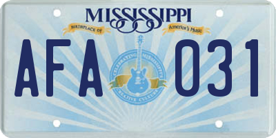 MS license plate AFA031