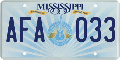 MS license plate AFA033
