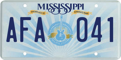 MS license plate AFA041