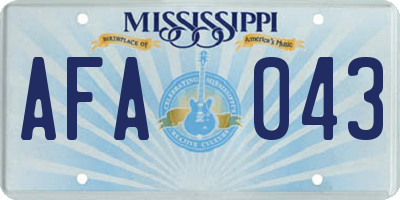 MS license plate AFA043