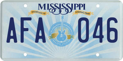 MS license plate AFA046