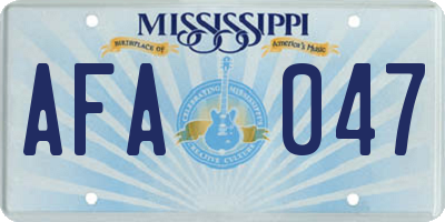 MS license plate AFA047