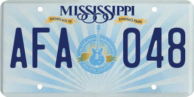 MS license plate AFA048