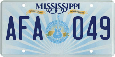 MS license plate AFA049