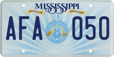 MS license plate AFA050