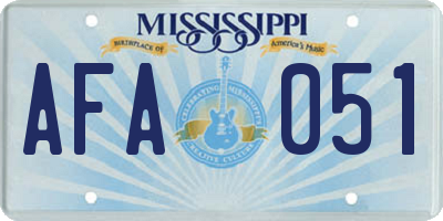 MS license plate AFA051