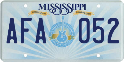 MS license plate AFA052