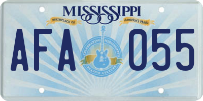 MS license plate AFA055