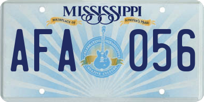 MS license plate AFA056