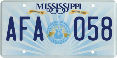 MS license plate AFA058