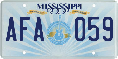 MS license plate AFA059