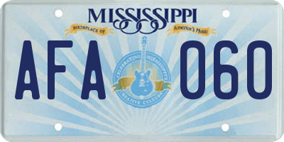 MS license plate AFA060