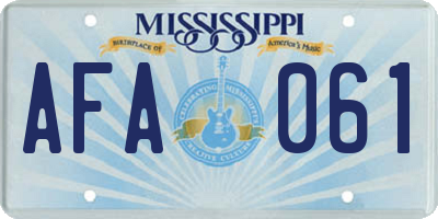 MS license plate AFA061