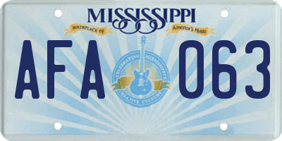 MS license plate AFA063