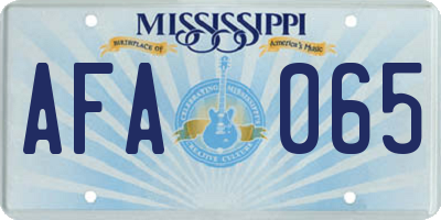 MS license plate AFA065
