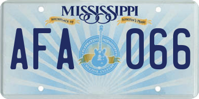 MS license plate AFA066