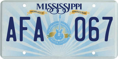 MS license plate AFA067